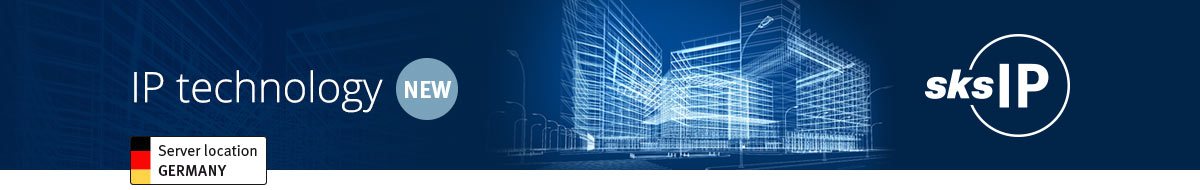 Header IP-Welt blau in englischer Sprache