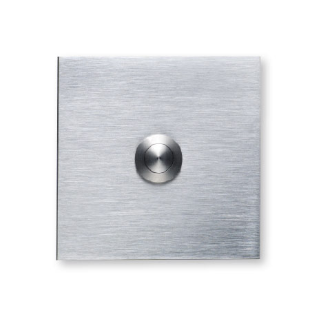 Klingelplatte in silber auf Edelstahl 