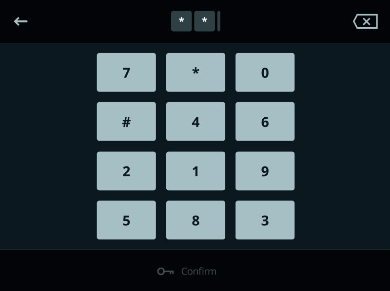 COMFORT Türstation Detailaufnahme Codeschloss-Funktion 