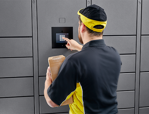 Zustellprozess an Paketfachanlage