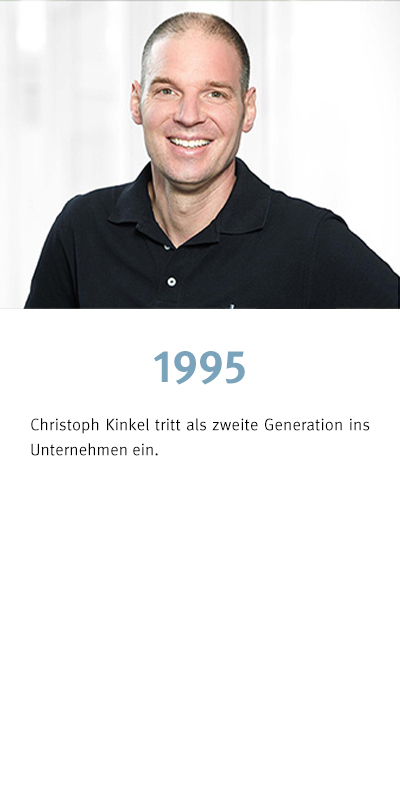 Historie 1995 Christoph Kinkel steigt ins Unternehmen ein 