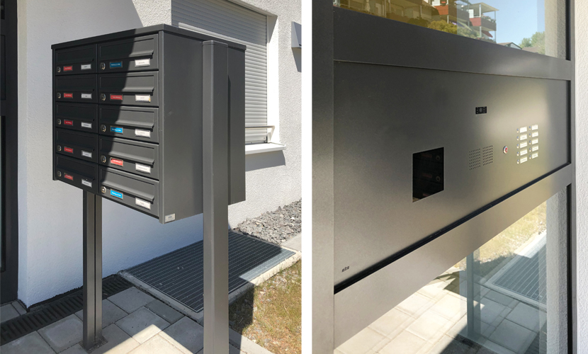 Briefkastenanlage und Klingelanlage Steinhäusle
