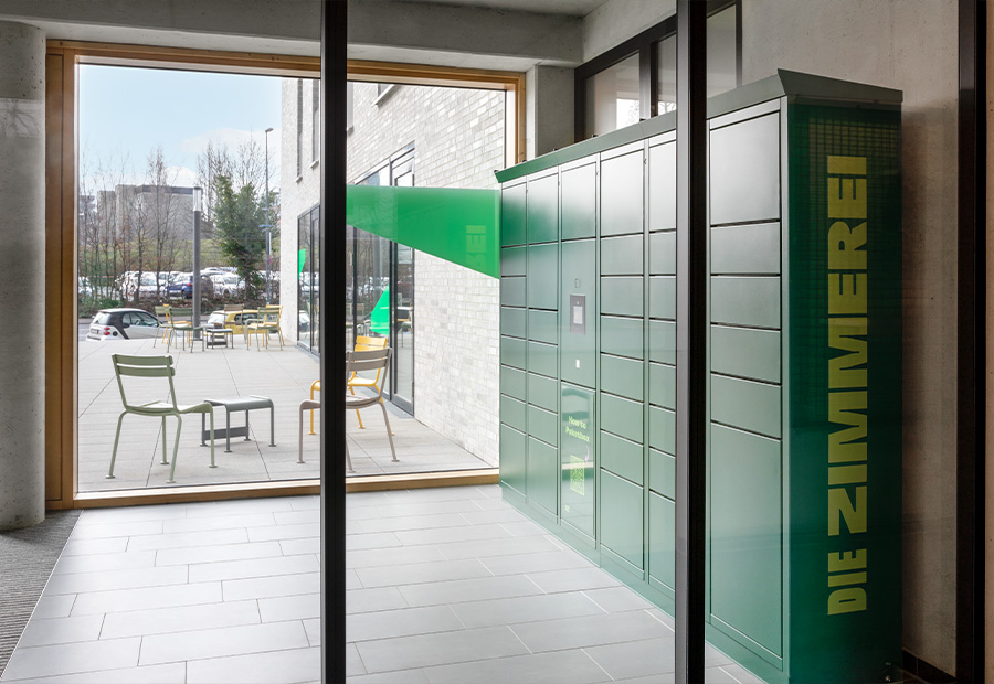 Seitenansicht auf die COMFORTbox in der ZIMMEREI in Köln